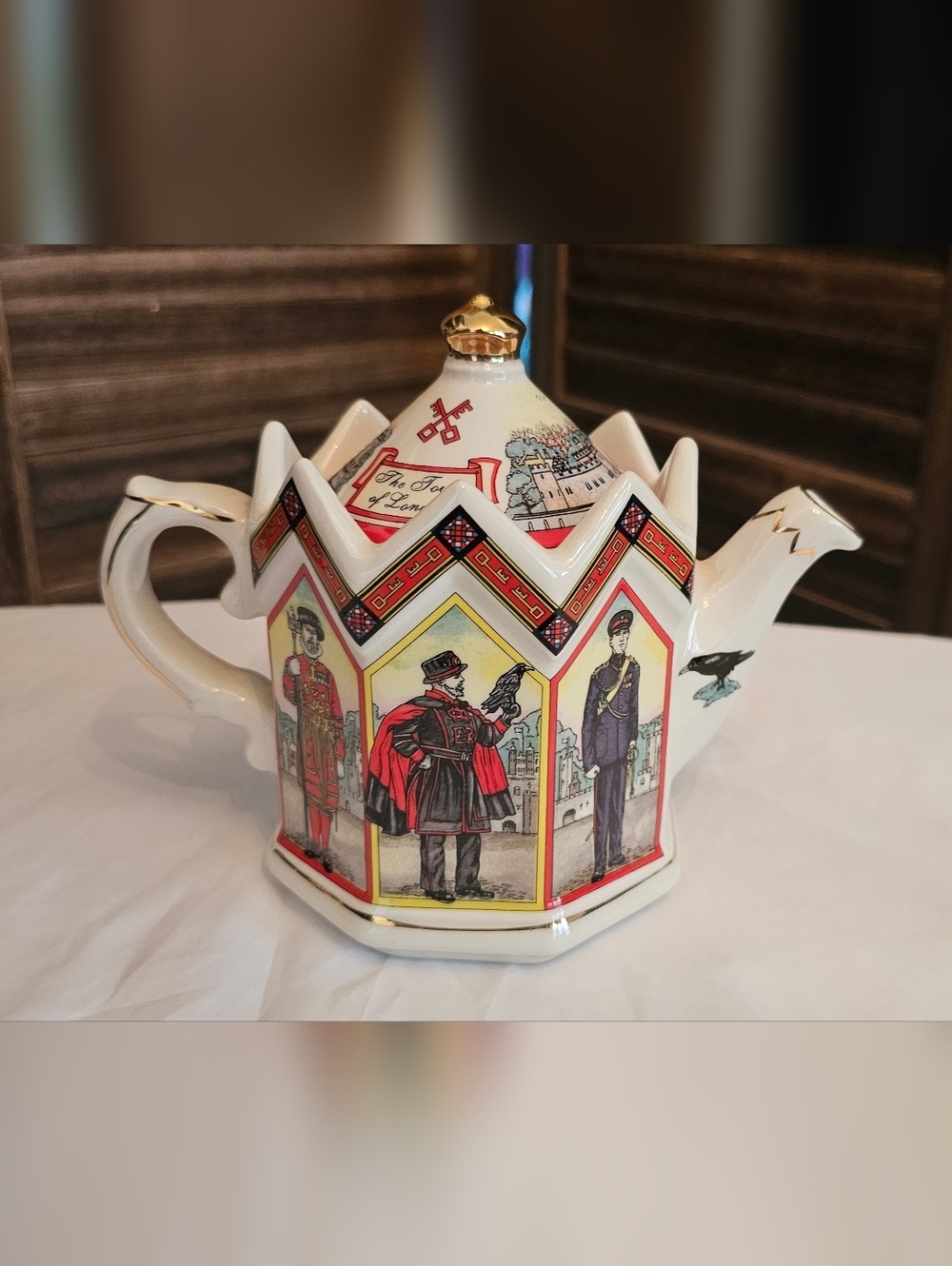 Vintage 80s James Sadler Tower of London Teapot Personnel of the Tower - Picture 2 of 13